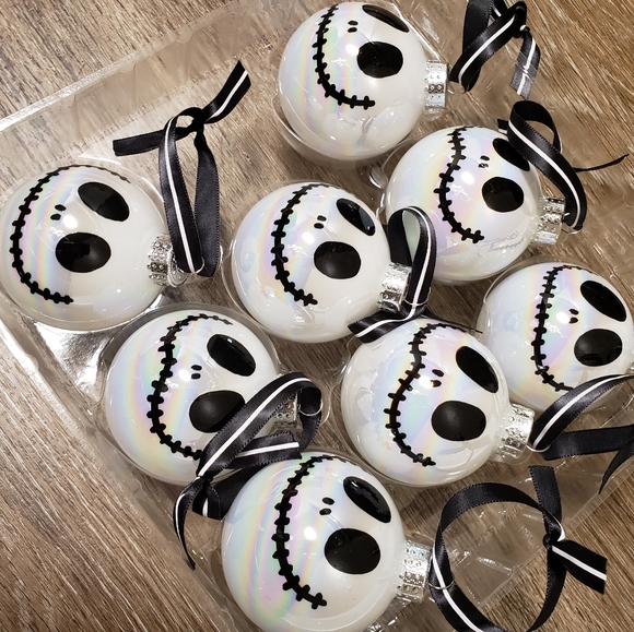 Jack Skellington NBC Iridescent Glass Ornaments - Picture 3 of 5